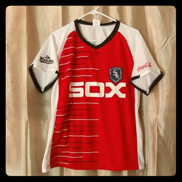 red white and blue white sox jersey